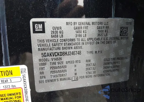 2017 Buick Enclave Premium из США, поврежденный, VIN 5GAKVCKD8HJ246748